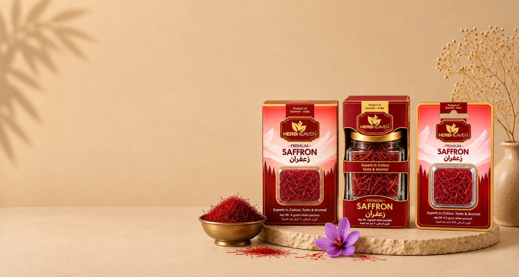 Herb Heaven Kashmiri saffron packaging